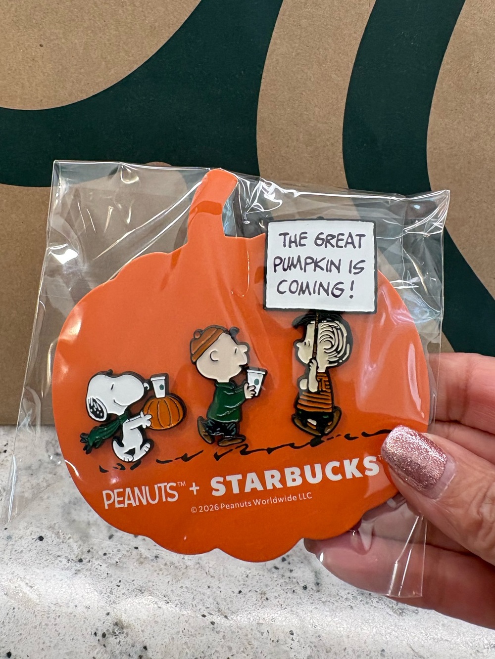 NEW Peanuts Starbucks
Enamel Pin Set Snoopy Charlie
Brown Great Pumpkin 2026.